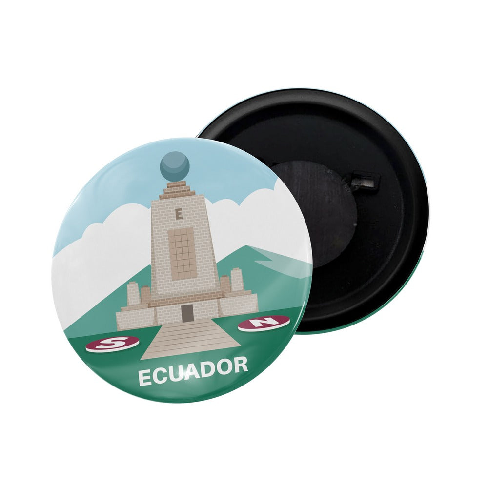 dhcrafts Fridge Magnet Multicolor South America Ecuador Glossy Finish Design Pack of 1 (58mm)